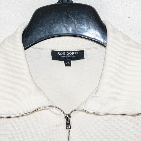 RON DORFF Men's Cotton Pique Zip Polo Shirt lcream size XS - Picture 4 of 8